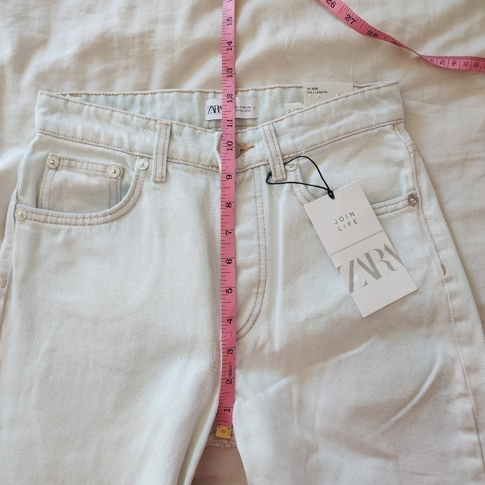 Zara Light Wash High-Rise Full Length Jeans size 2 - Picture 4 of 7